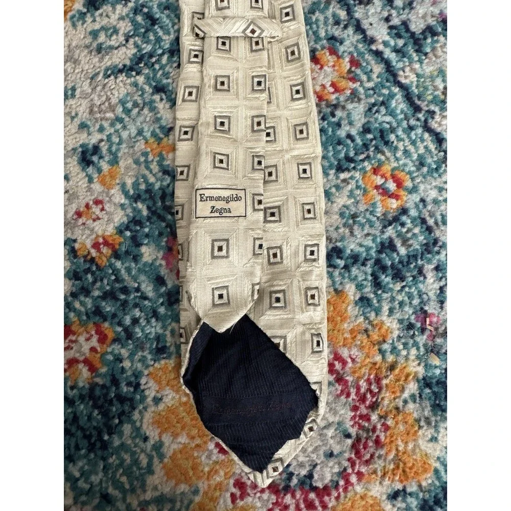 ERMENEGILDO ZEGNA Gold‎ Yellow Classic Square Tie 100% Silk